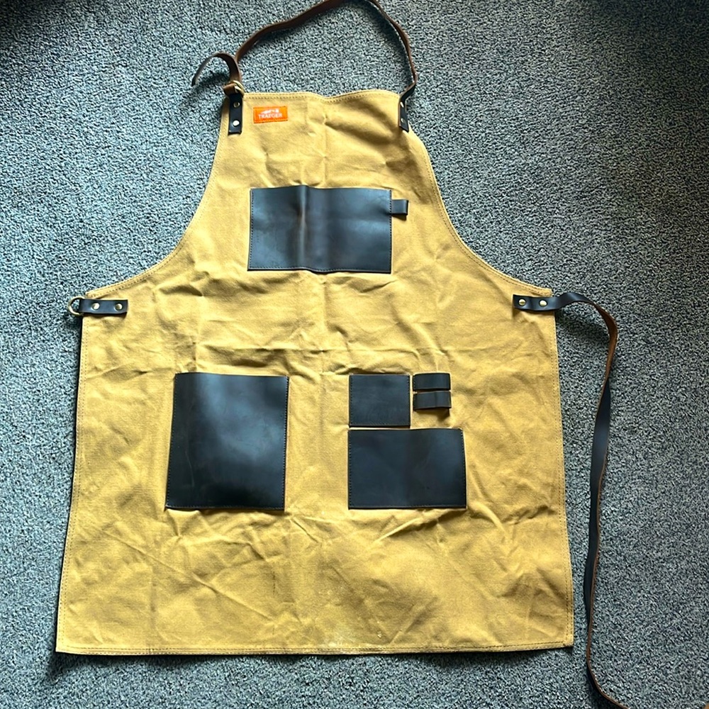 Traeger canvas and leather apron